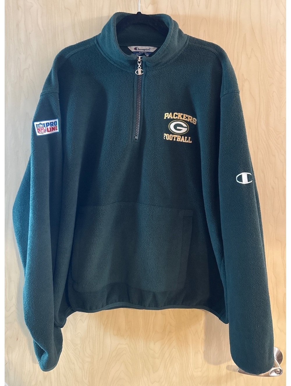 1990s Champion NFL Green Bay Packers 1/4-Zip Fleece Pullover